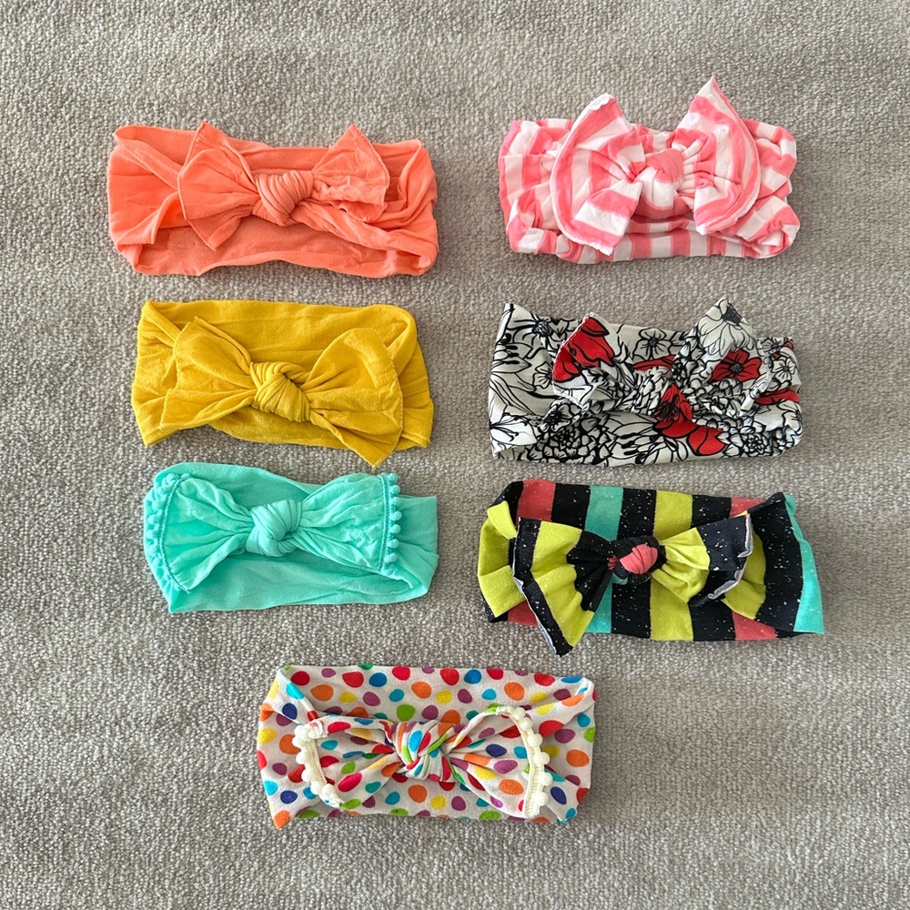 Baby Bling Bows Headbands: set of 7